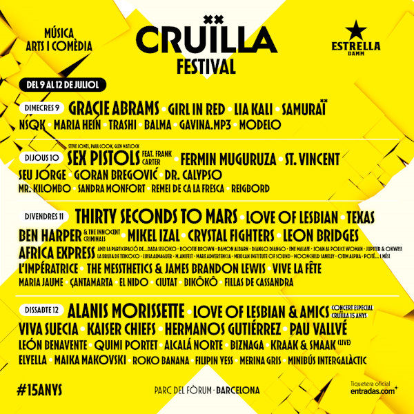 cruilla fest 25 cartel